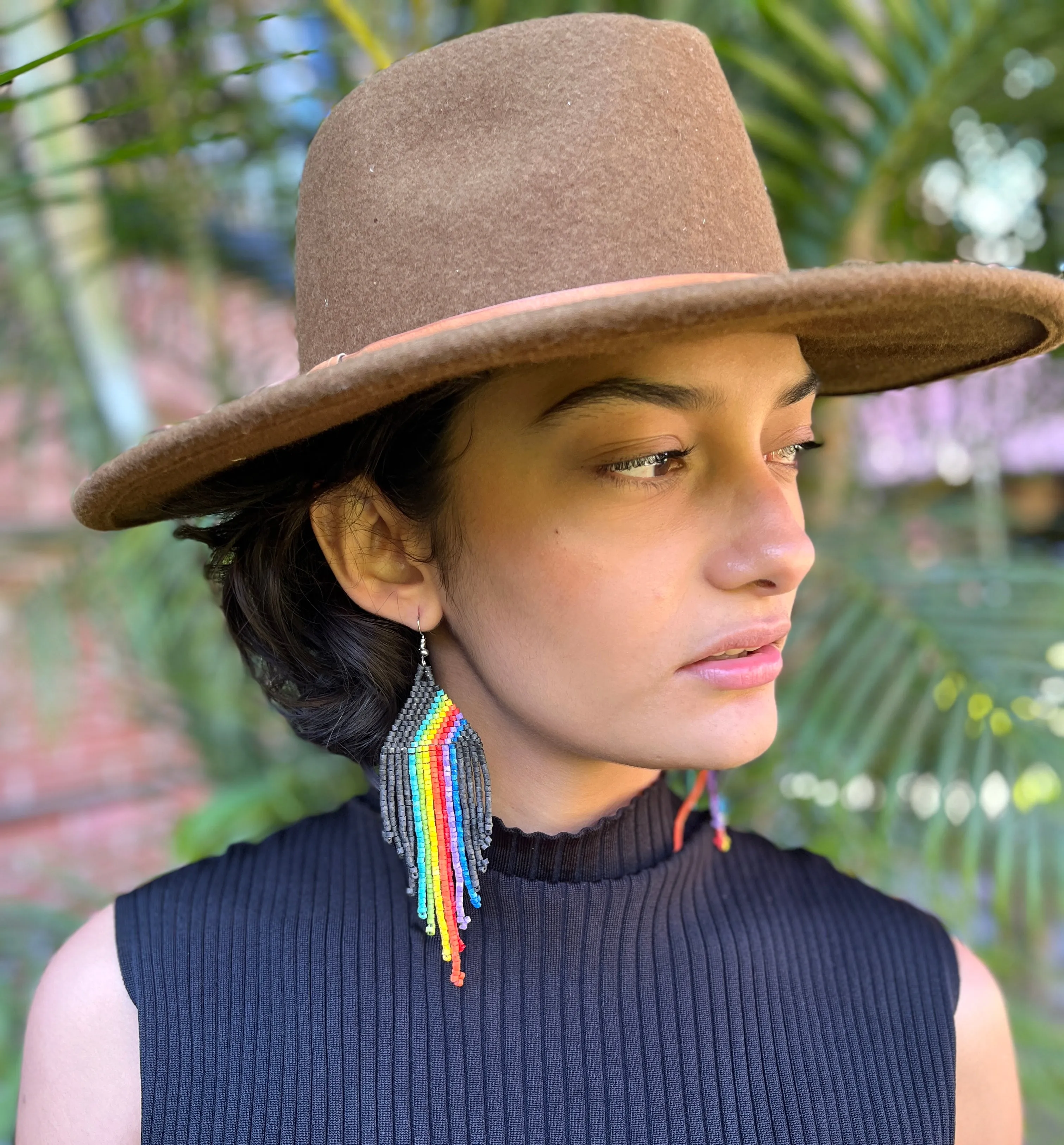 Rainbow Earrings in Symmetrical Design